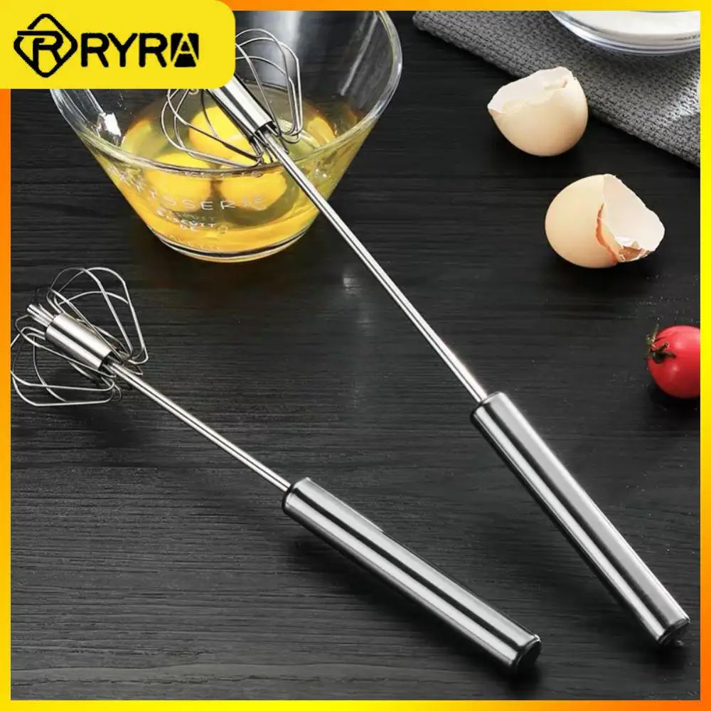 

Cream Utensil 304 Stainless Steel Household Manual Mixer Self Turning Semi-automatic Whisk Kitchen Accessories Tools Egg Beater