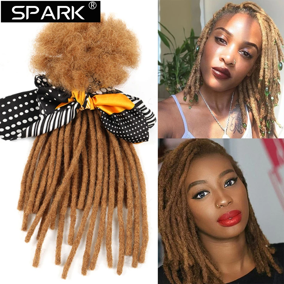 Handmade Dreadlocks 100% Human Hair Remy Faux Locs Crochet Hair Extensions 4-24Inch 10 Strands One Bag For Men and Women Alibaby