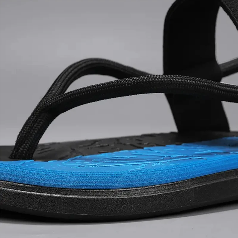 Мужские сандалии на плоской подошве модные повседневные шлепанцы Нескользящие