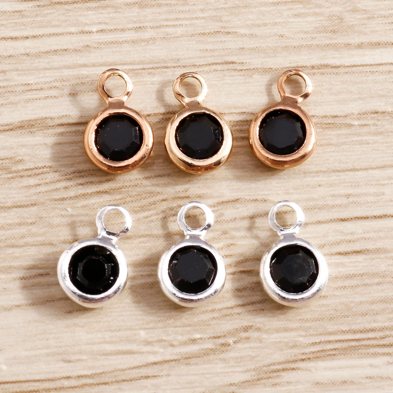 60pcs 5x8mm Small Round Charms Pendants for Making Necklace Earrings DIY Handmade Bracelets Jewelry Findings Accessories