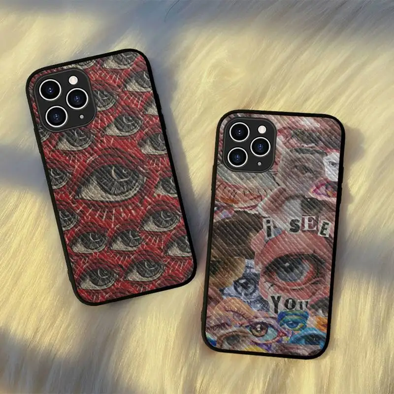 

Eyes Phone Case Hard Leather Case for iPhone 11 12 13 Mini Pro Max 8 7 Plus SE 2020 X XR XS Coque