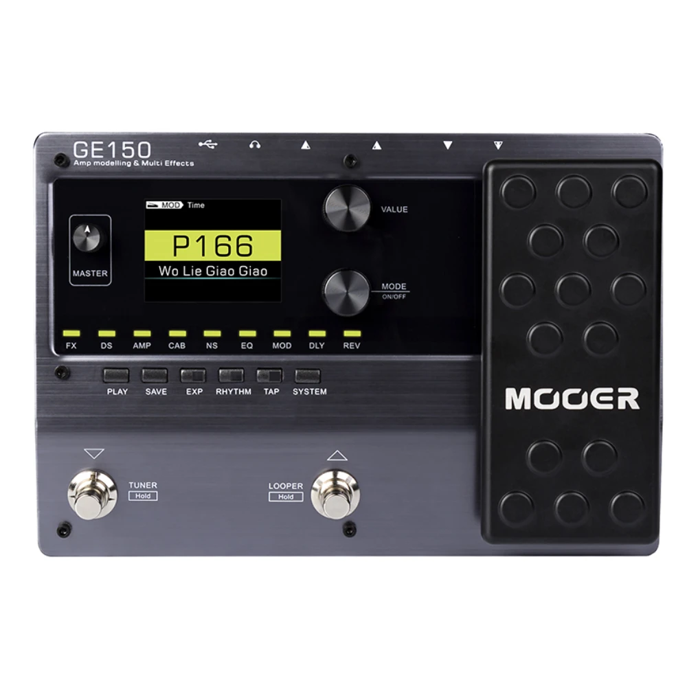 MOOER GE150 Guitar Multi-Effects Pedal 151 Effects Loop Recording (80S) Processor Digital Tube AMP Modelling 55 Amplifier Models