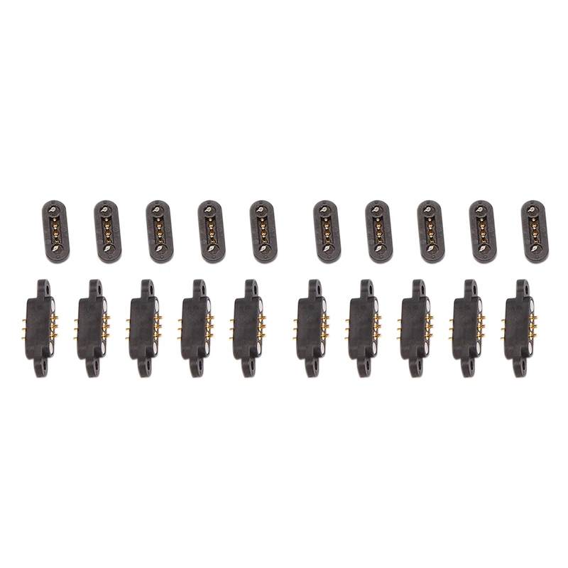 

10 Pairs Spring Loaded Magnetic Pogo Pin Connector 3 Positions Magnets Pitch 2.3MM Through Holes Male Female Probe