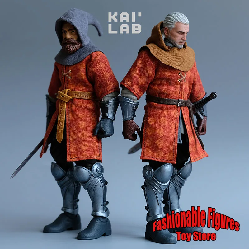 

1/12 Men Soldier Coat Medieval Plaid Hooded Jacket Long Sleeve Knight Windbreaker Dolls Uniform Fit 6Inch Action Figure Model