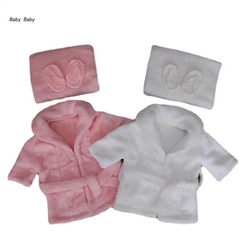

Q81A Bathrobes Bath With Belt Towel Outfit Photo Props for Infant Boys Girls