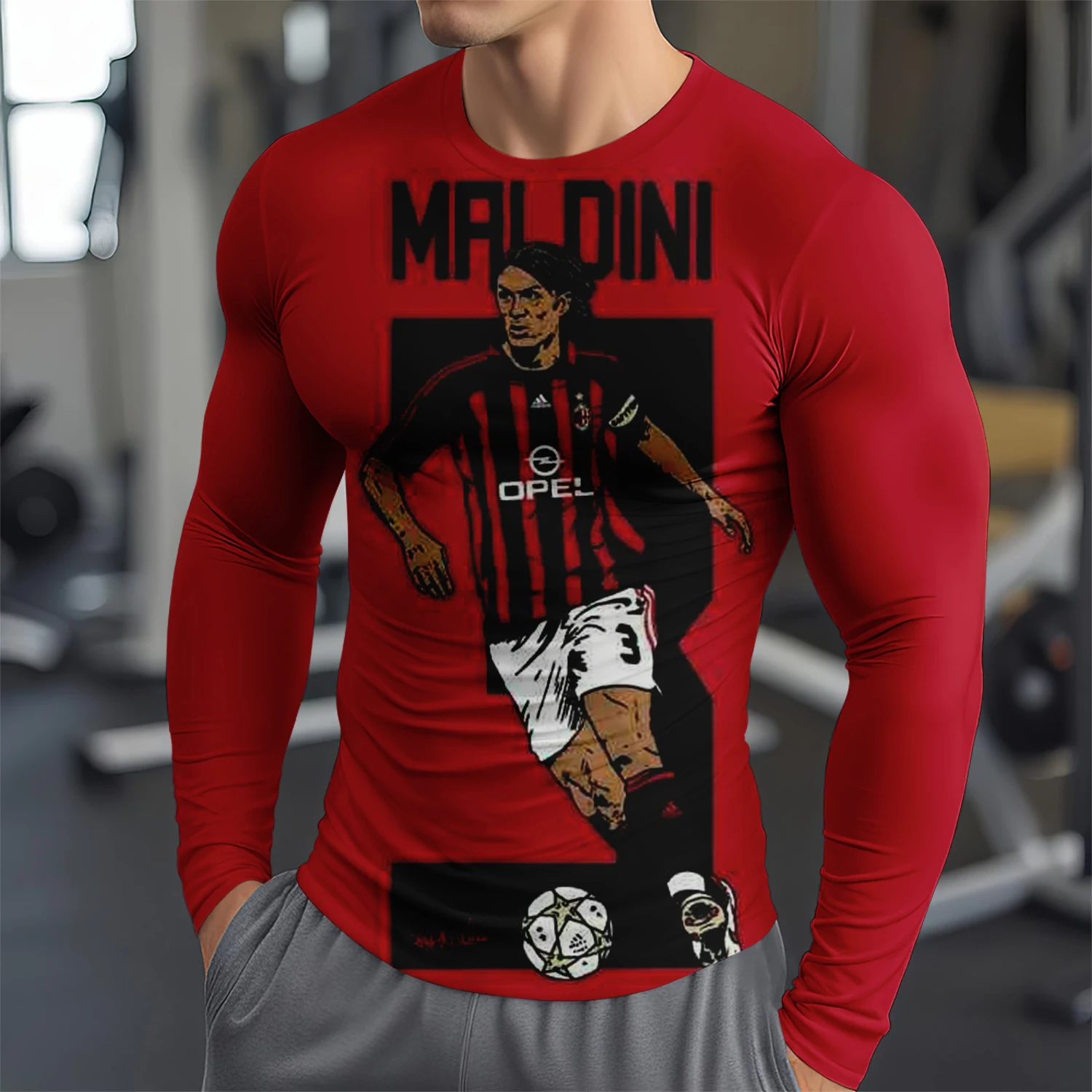 Модная Футболка Maldini С 3D Принтом Звезды И Длинными Рукавами Удобный Спортивный