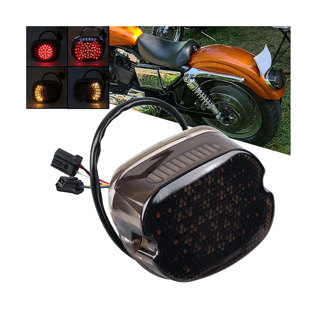 

Motorcycle LED Brake Tail Light Integrated Turn Signal for Sportster Dyna