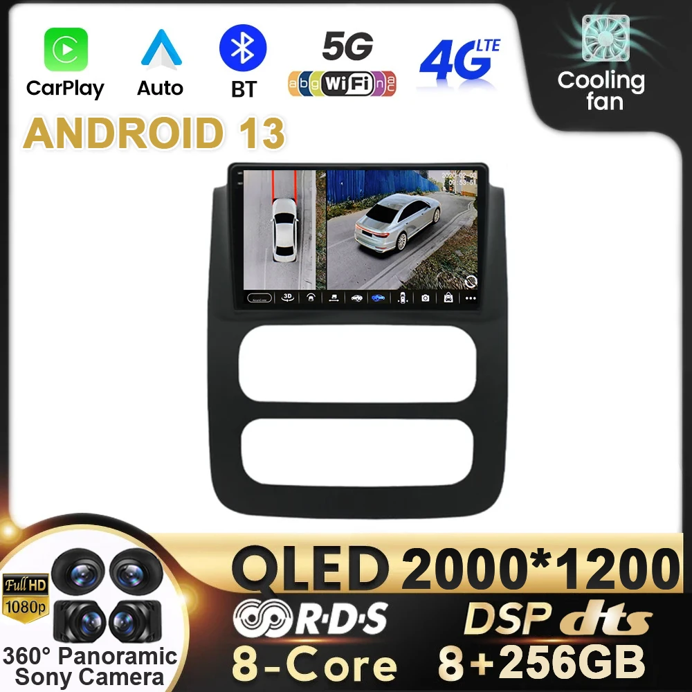 Автомобильный радиоприемник на Android для Dodge RAM 1500 2500 3500 2002 - 2005 мультимедийная