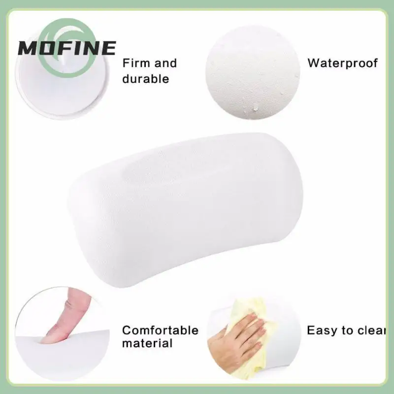 

Spa Headrest Bath Pillows With Suction Cups Easy To Clean Pu Bath Cushion Bathtub Headrest Soft Waterproof Non-slip Thickened