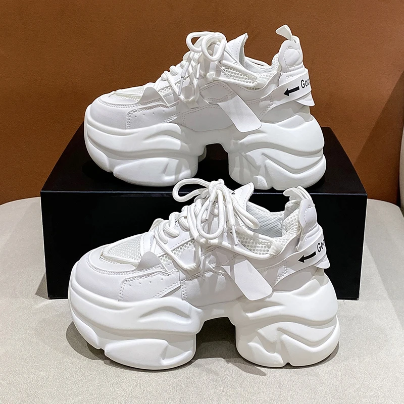 

Summer Sneakers Women Vulcanized Shoes Fashion Breathable Thick Sole Ladies Trainers Platform Women Chunky Sneakers Basket Femme