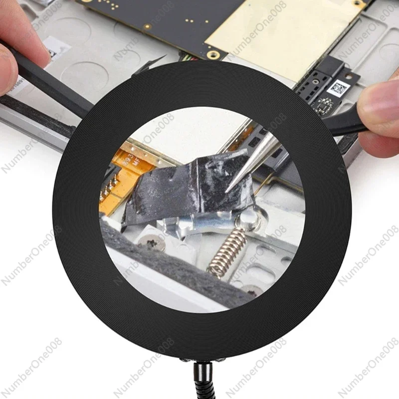 360 ° Гусиная шея 3-цветные режимы лупа панели лампа с оптическими стеклянными