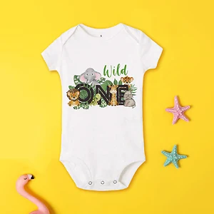 Wild One Family Matching Birthday T-shirts Mom and Dad Bro Sis Baby Party Clothes 1st Birthday Safari Jungle Family Look Outfits images - 6