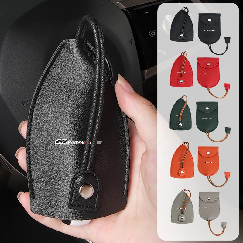 Чехол для автомобильного ключа кожаный чехол ключей Honda Mugen Power Civic 5D Accord 8 CRV Fit TypeR