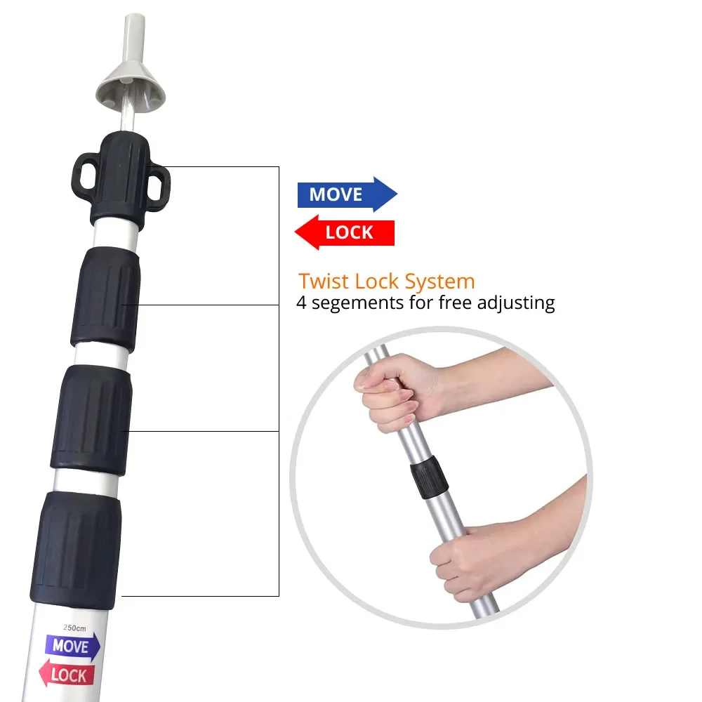 Алюминиевые 100 дюймовые столбы для кемпинга стойки поддержки