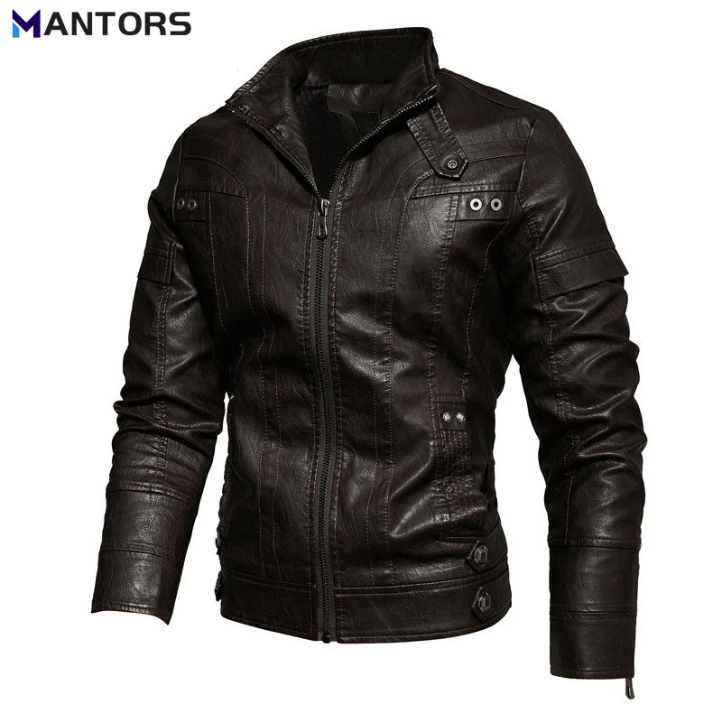 

MANTORS 2023 Mens Motorcycle Jacket Autumn Winter New PU Leather Jackets Men Casual Streetwear Biker Coat Zipper Size 5XL