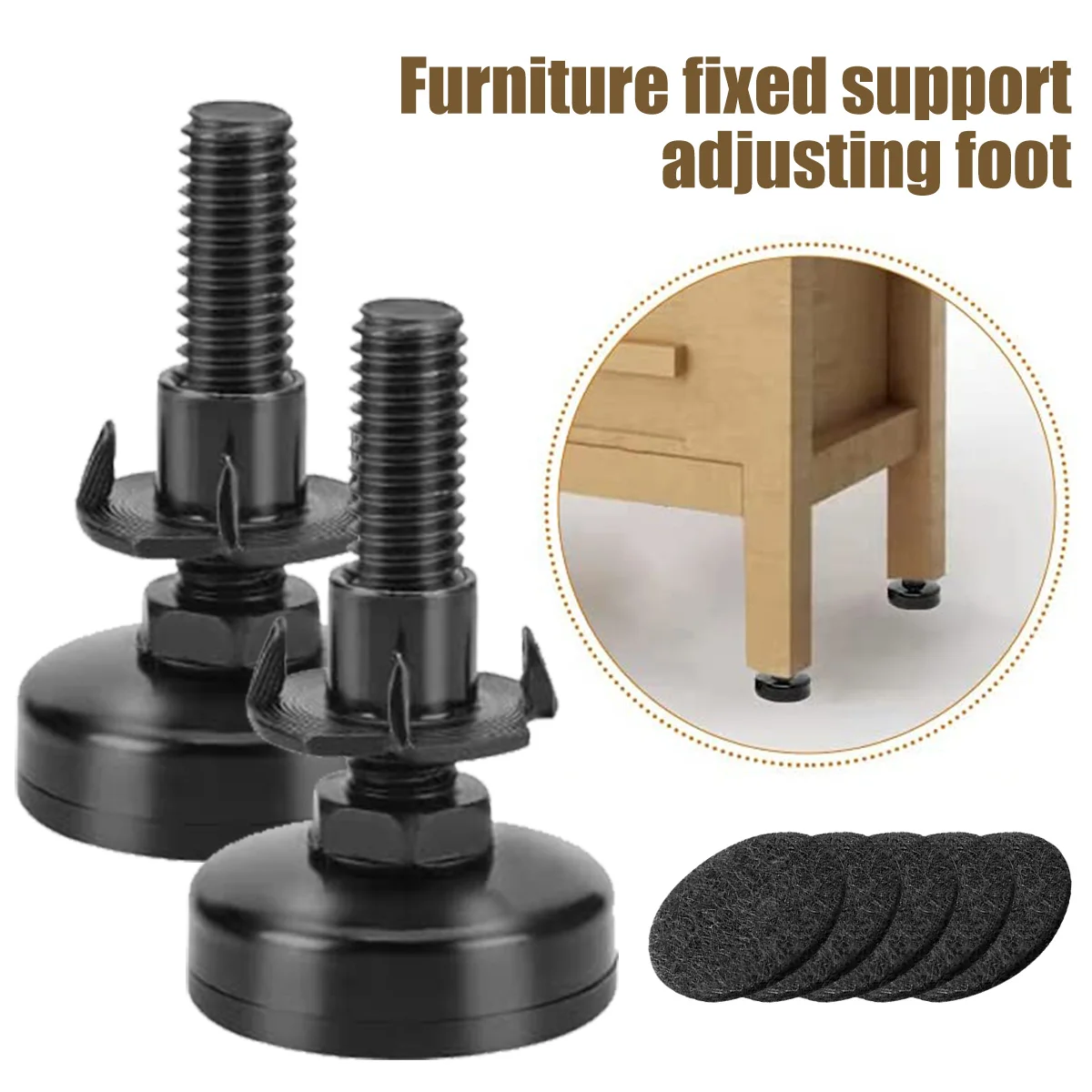

5Pcs Adjustable Furniture Legs Height Furniture Levelers Cabinet Sofa Chair Leveling Feet Metal Round Furniture Feets