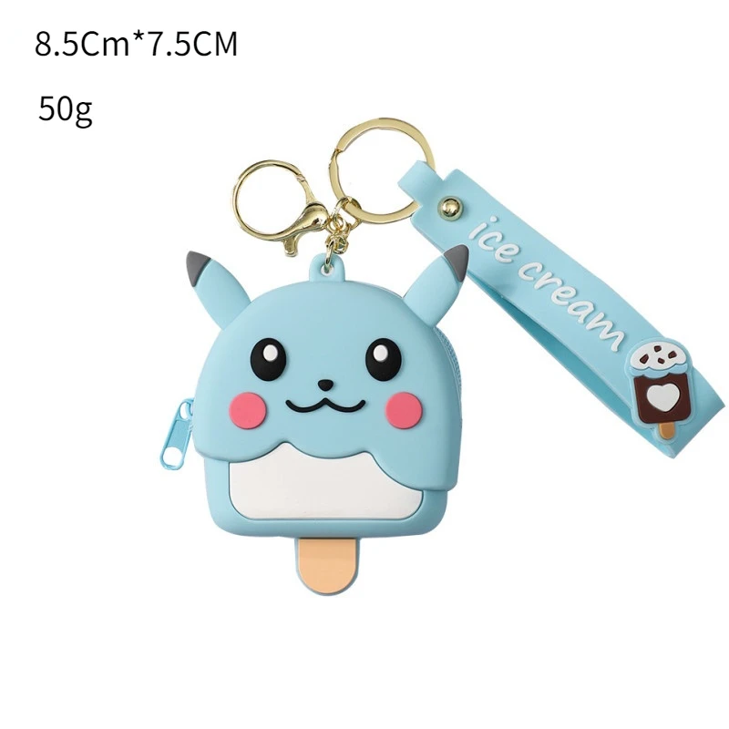 

New Tomy Anime Kawaii Pokemon Bag Cartoon Pikachu Storage Kids Toys Gifts Silicone Accessories Cute Pendant Game PVC 4Pcs Girls