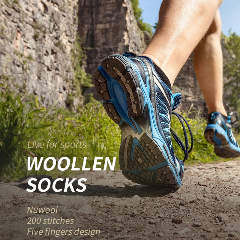 Toe Socks 2022 New Merino Wool Run Lightweight No-show Blister prevention Five Fingers Running Basketball Pilates Yoga Socks Men