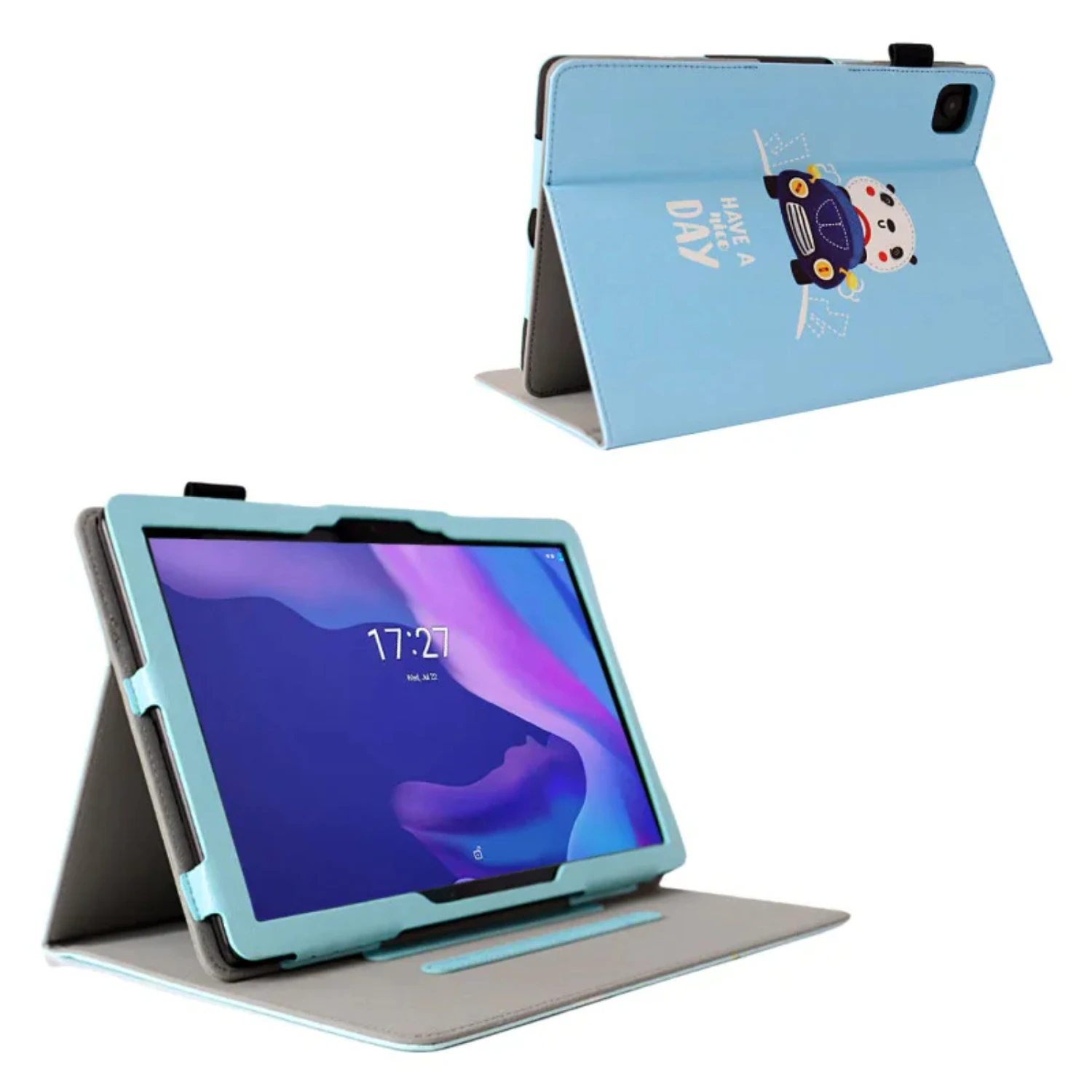Vibrant Colorful Neo NxtPaper Tab 10S 10L 10 5G FHD HD Lite 10.1" Tablet Folding Stand Cover Case with Handy Convenient Hand Str