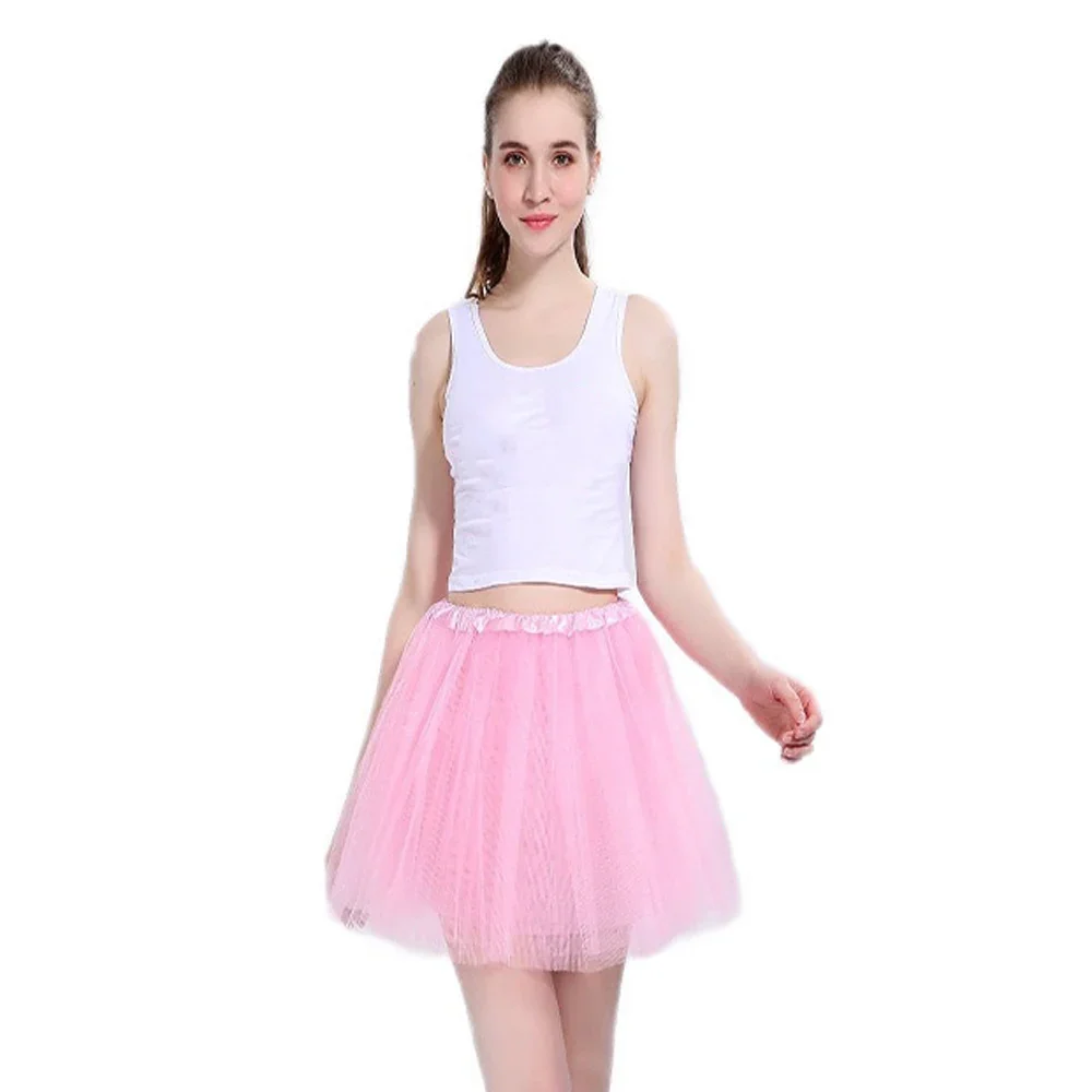 Женская и детская пушистая 3-слойная тонкая прозрачная мини-юбка из тонкой вуали