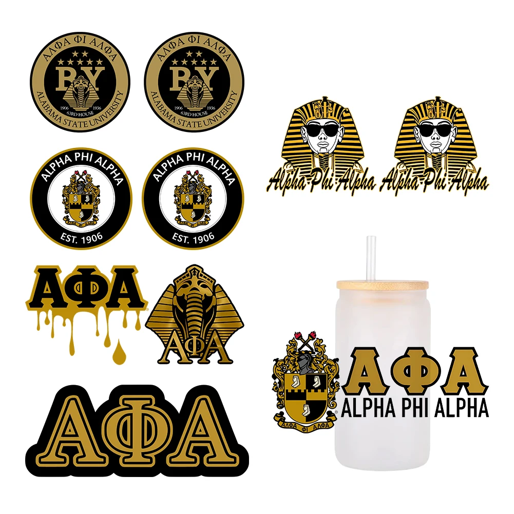 Sodality Alpha Phi ALpha для Libbey 16 унций банка стекло 3D водонепроницаемая УФ- DTF упаковка