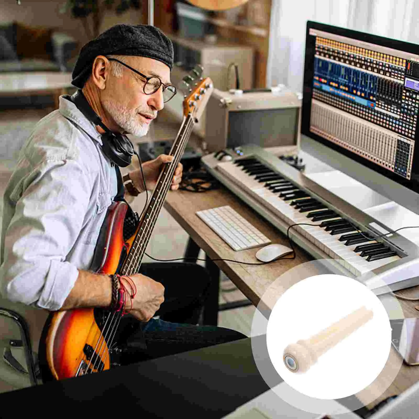 

Guitar Bridge Accessories Pegs Saddle Replacement Acoustic Nut Part Blank Electricbass Bone Ox String Parts Pin