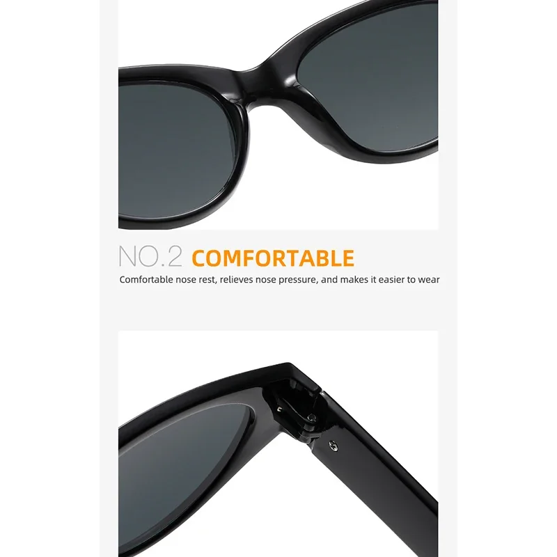 Очки солнцезащитные женские винтажные овальные в оправе кошачий глаз