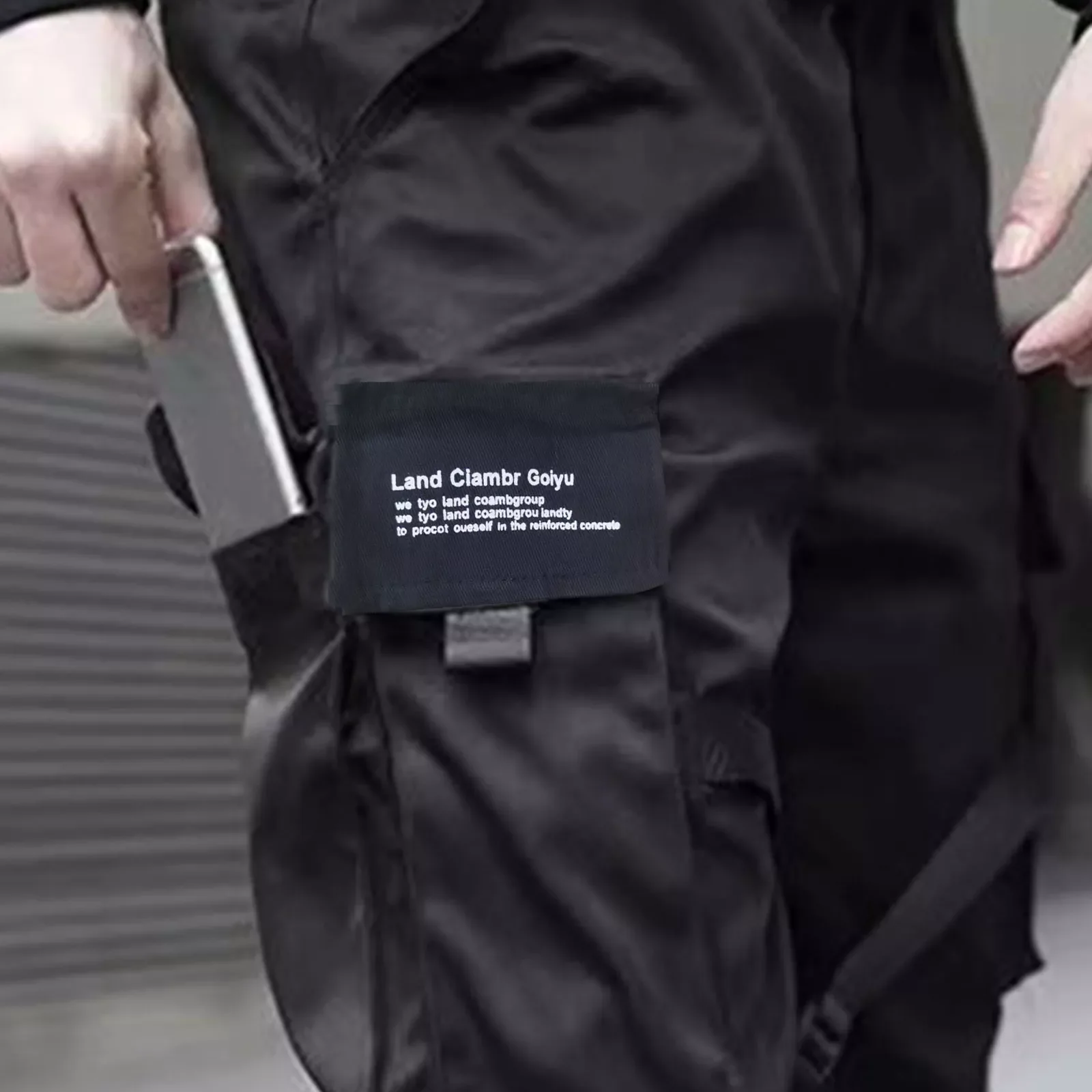 

NEW IN Cargo Harem Pants Side Pockets Ribbons Black Hip Hop Casual Male Joggers Trousers Fashion Casual Streetwear Long Pants