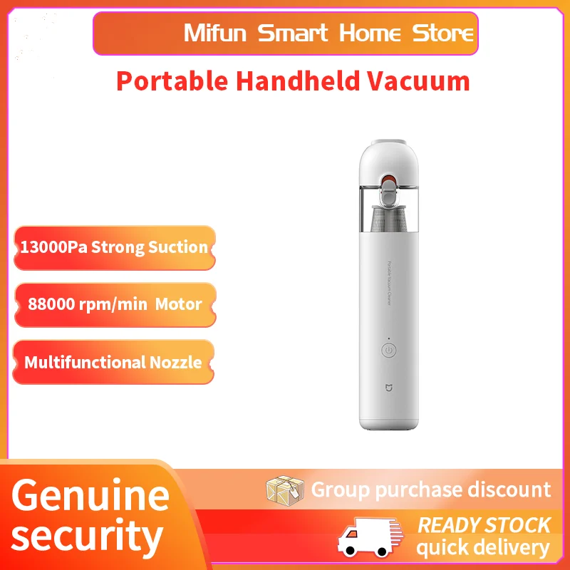 

XIAOMI MIJIA Portable Handheld Vacuum Collector Cyclone 13000PA Suction Cleaner Mini Wireless Dust Catcher For Home Car