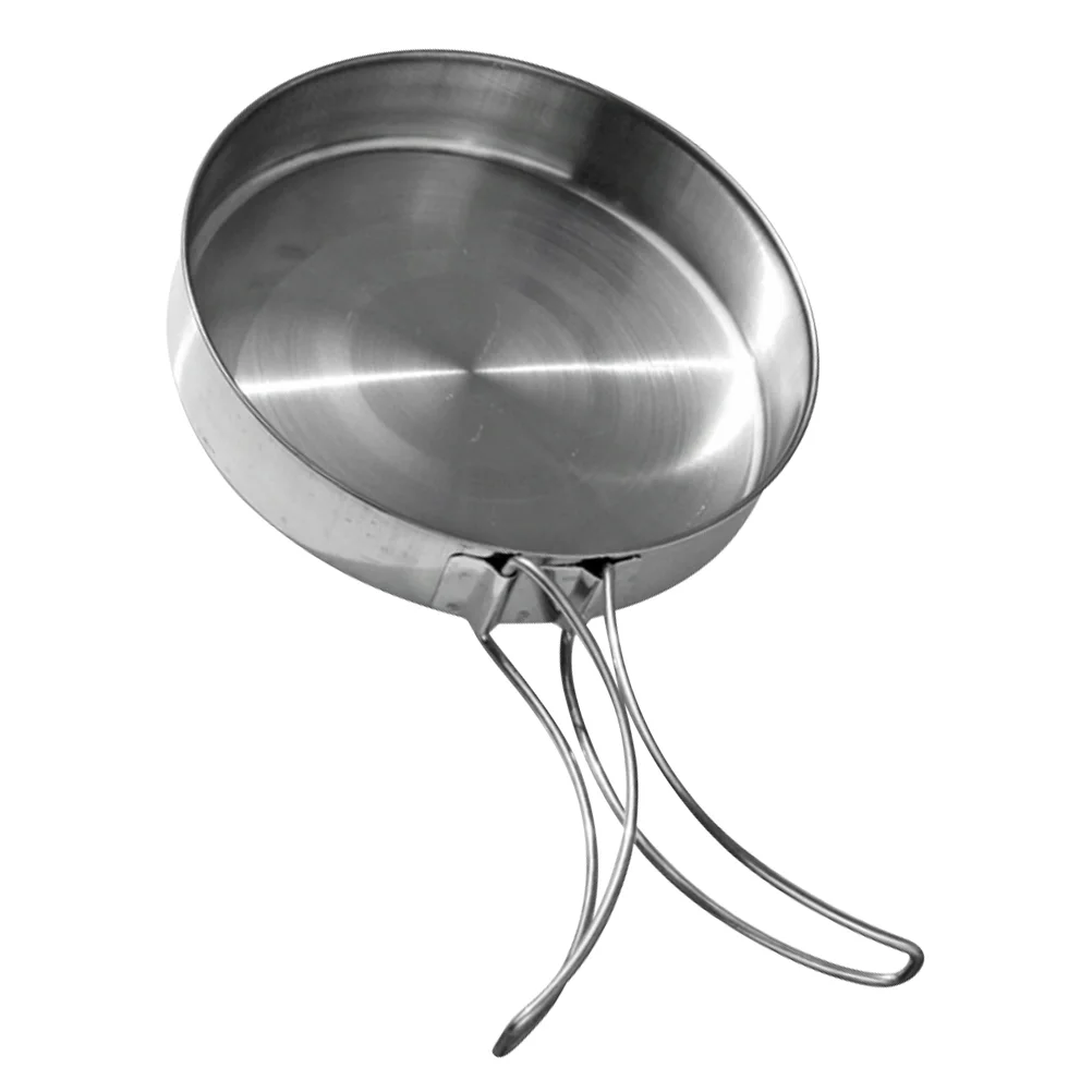 

Pan Cooking Camping Skillet Frying Outdoor Cookware Grilling Pot Cooker Non Stick Camp Steel Egg Hiking Stainless Iron Portable