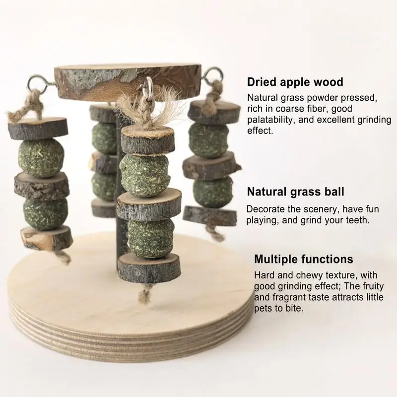 w gryzieniu dla chomików Drewniana zabawka do żucia Wielofunkcyjna królików Zabawki wzbogacające Chomik