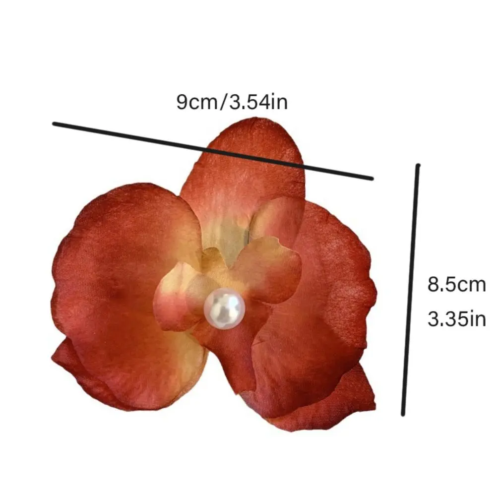 Тканевая заколка для волос с бабочкой и цветком бабочка орхидея жемчуг цветок в