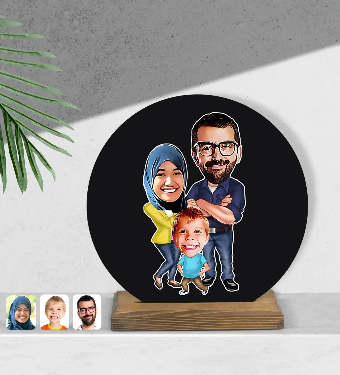 

Personalized hijab round wooden Biblo-1