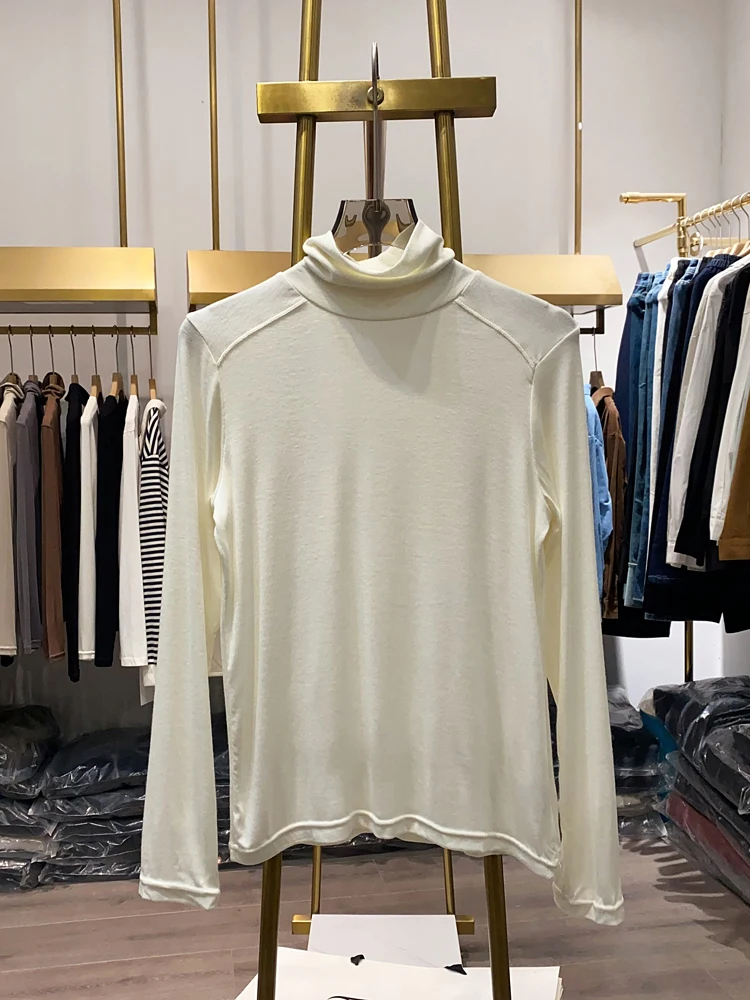 [Xiaoai Stall Real Shot] Дизайнерская мягкая клейкая рубашка с высоким воротником и