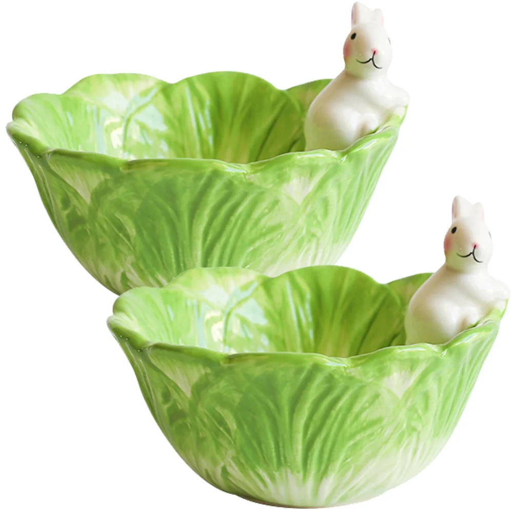 

2 Pcs Bowl Home Kitchen Bowls Rabbit Bowl Multifunction Multi-function Bowl Rabbit Design Bowl