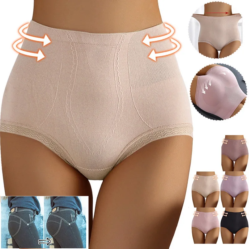 

Women's High Waist Abdominal Panties Slimming Tummy Underwear Breathable Body Shaper Butt Lifter Panties Plus Size Briefs Sexy