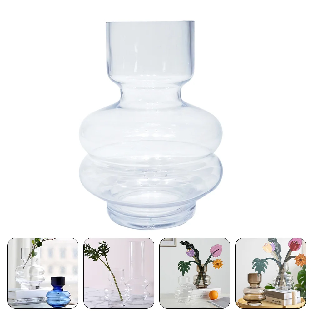 

Nordic Style Vase Delicate Flower Management Bottle Glass Shaped Vase for Home