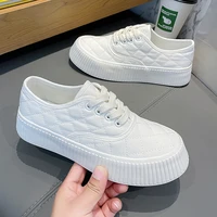 spring 2022 new womens vulcanize shoes canvas breathable lace up low cut platform sneakers causal lady shoes women high quality