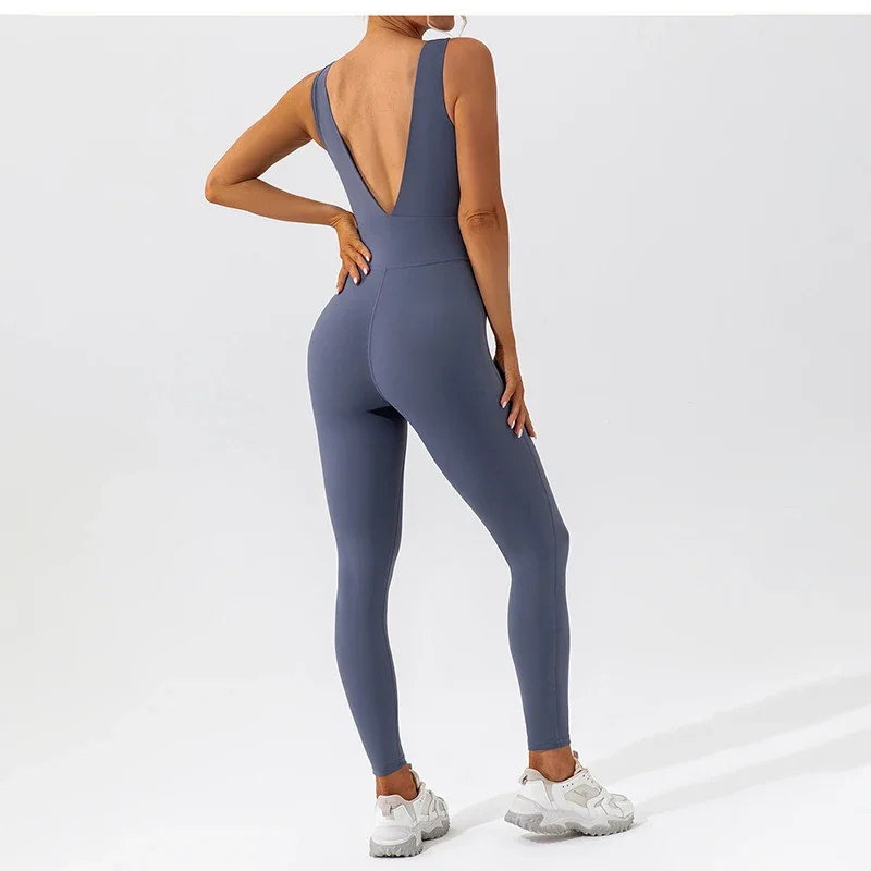 Сексуальные комбинезоны с открытой спиной женские полные длинные спортивные для