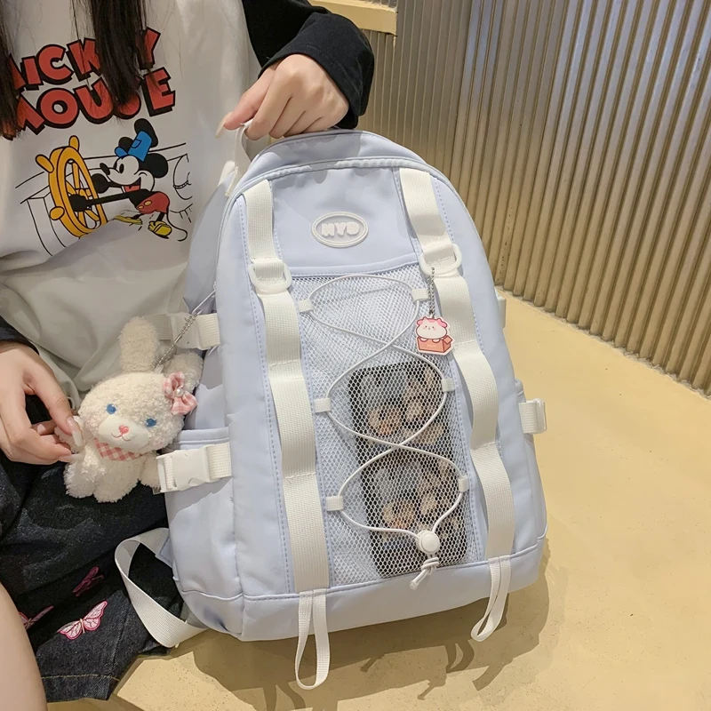 

Fashion Women Backpack Bagpack Waterproof Book Black Harajuku Preppy Style College Student Cool Cute Kawaii School Bag Rucksack