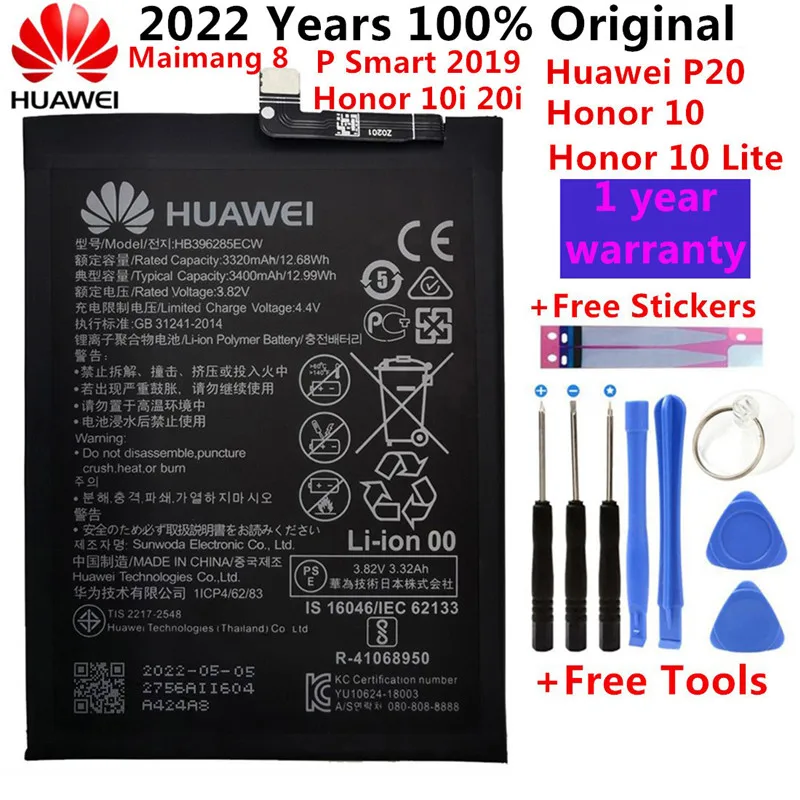 

Hua Wei Original 3400mAh HB396285ECW Phone Battery For Huawei P20 Honor 10 10Lite 10i 20i P Smart 2019 Maimang 8 Batteries