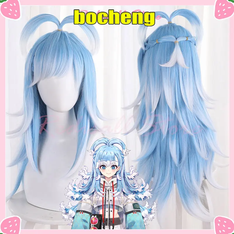

Vtuber Kobo Kanaeru парик для косплея синий белый длинный волнистый синтетический волос Hololive ID Kobokan конский хвост Женский виртуальный Idol бесплатно парик Кепка