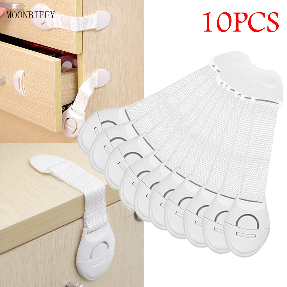 10pcs Child Safety Cabinet Lock Baby Proof Security Protector Drawer Door Cabinet Lock Plastic Protection Kids Safety Door Lock