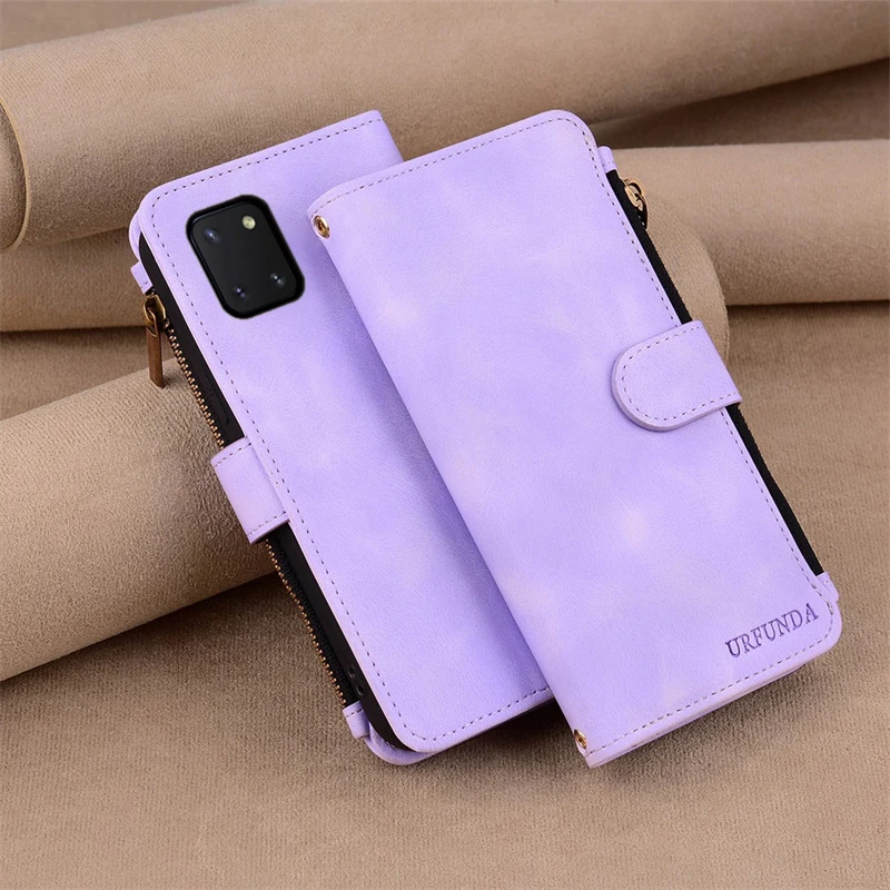 Фото Чехол Note10 Lite для Samsung Galaxy Note 10 Lite, кожаный чехол-бумажник с откидной крышкой на молнии для Samsung Note 10 Lite, чехол Coque Funda №1