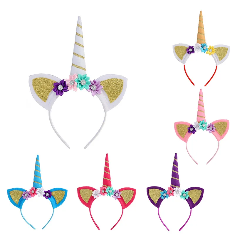 

Hairband Unicorn Halloween Party Headdress Rabbit Ears Hair Accessories Children's Headband Birthday Gift