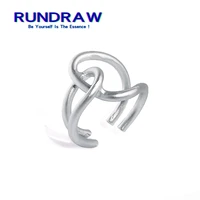 rundraw fashion women men zinc alloy gold silver color twist ring leisure trend party birthday gift jewelry rings