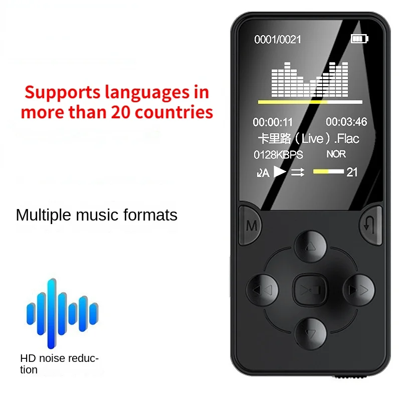 

Bluetooth Mp3 Player External Built-in Speaker mp4 Student English Video Walkman Voice Recording Support TF Card FM Clock E-book