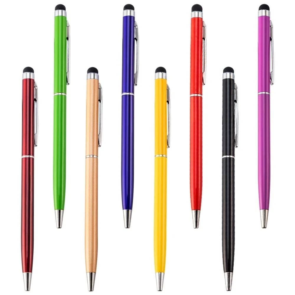 

20pcs/lot Special Wholesale Metal Pen Advertising Metal Ball Pen Colorful Stationery Touch Stylus Pens with custom