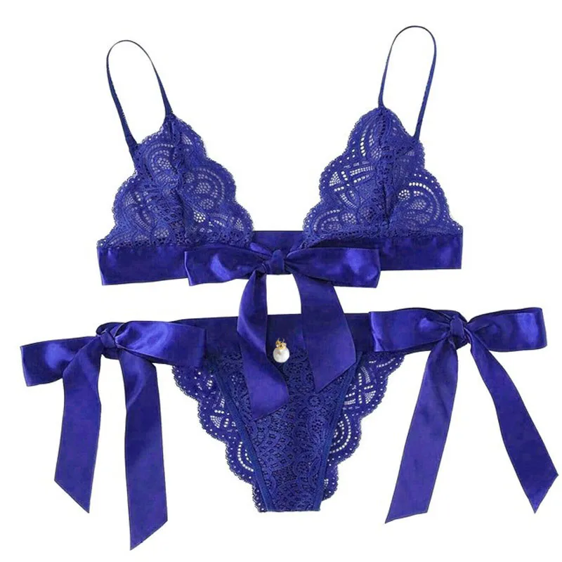 

Sexy Lace Lingerie Suit Women's Underwear Transparent Bra Party Sets Black Underclothes Brassiere Uniform One Case