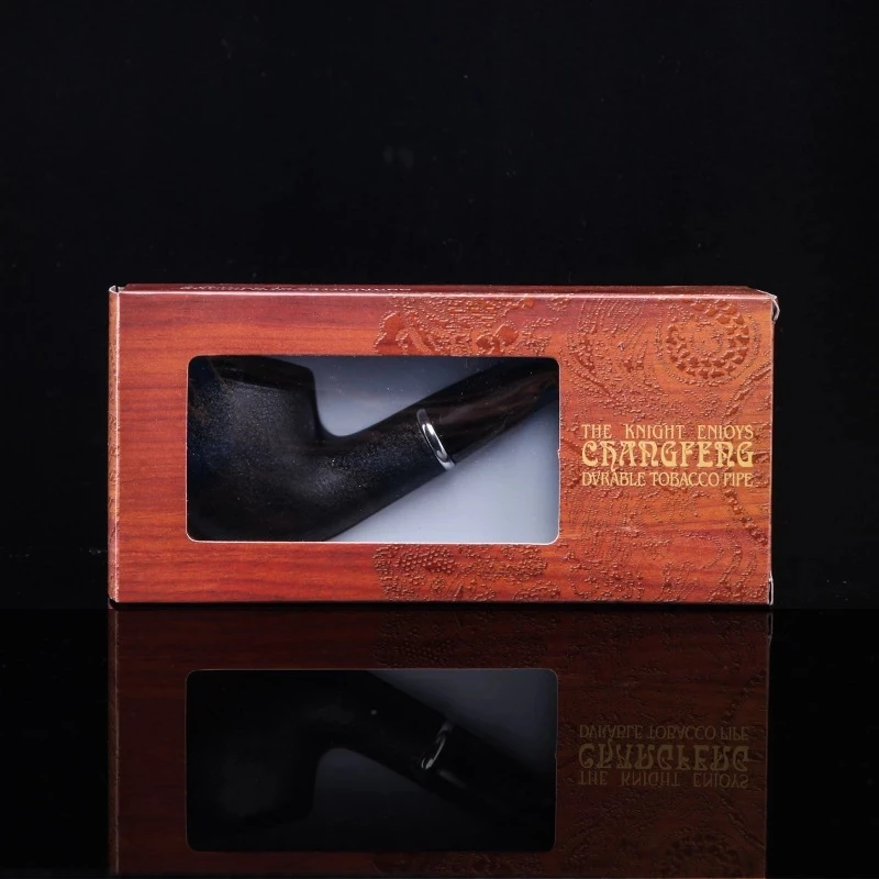 

new Retro Black Frosted Old-fashioned Men's Tabacco Pipe Curved Bakelite Durable Resin Filter Pipe Cigar Pipes